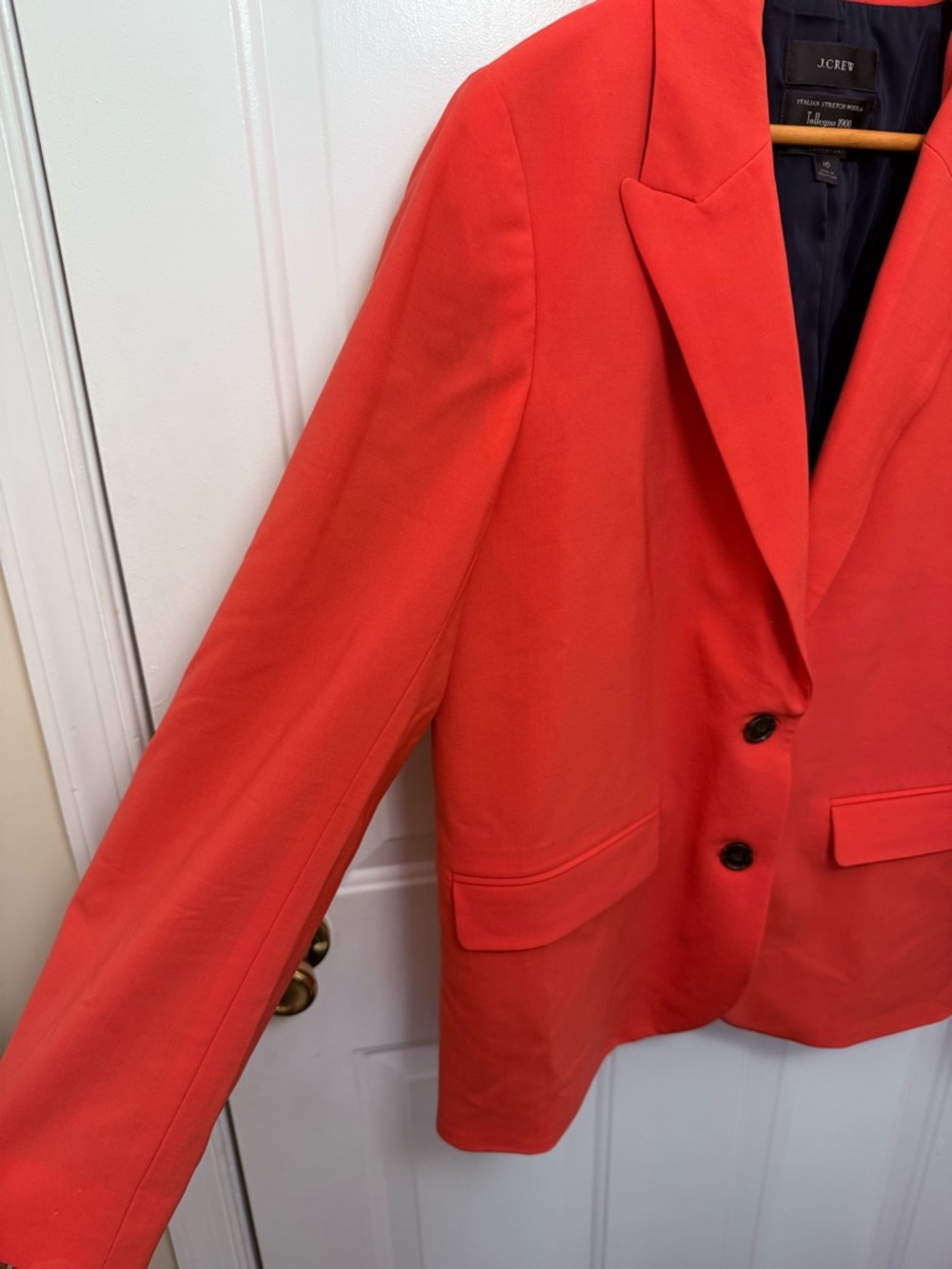 J.Crew Somerset Salmon Blazer Tollegno 1900 Wool Size 16 Business - Picture 2 of 9